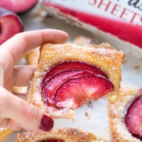 Easy Mini Plum Tarts Recipe With Puff Pastry - easy, flaky, perfect for a party. Bright and colorful.