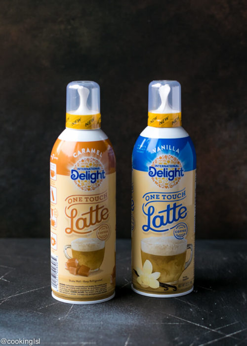 Baked French Toast Sticks Recipe. International Delight One Touch Latte Caramel and Vanilla.