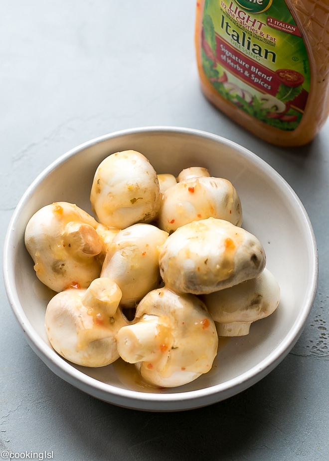 Sweet Potato Lentil Chili Recipe. Roasted mushrooms with Italian dressing.