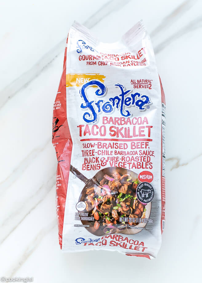 Barbacoa Tostadas Recipe With Frontera Frozen Skillets - Barbacoa taco skillet.