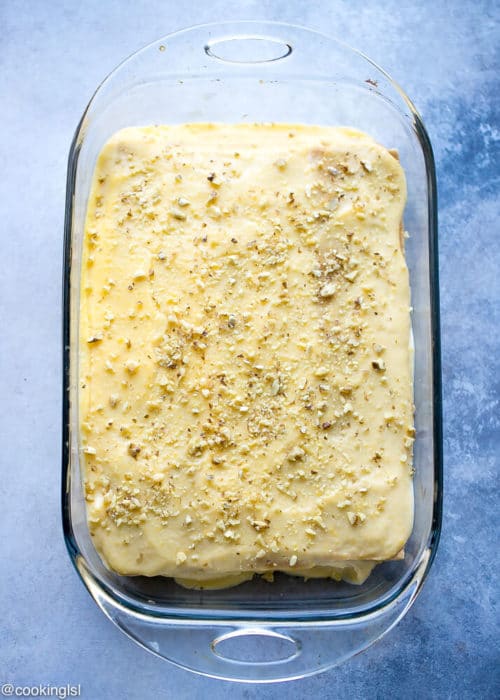 Easy Pudding Graham Cracker Icebox Cake Recipe -Step by step photos.