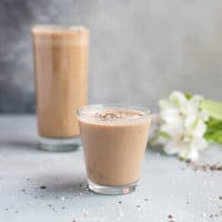 Coffee smoothie in a clear glass