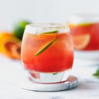 a small glass with Blood Orange Margarita Recipe (Sugar Free)