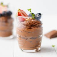 Low-Carb, Keto, Sugar-Free Chocolate Mousse Recipe in a glass