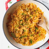 Low-Carb Cabbage With Chicken Recipe in a Dutch Oven