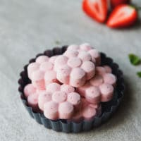 Keto Strawberry Fat Bombs in a dish