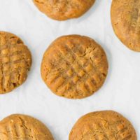 Keto Peanut Butter Cookies Recipe on a parchment paper