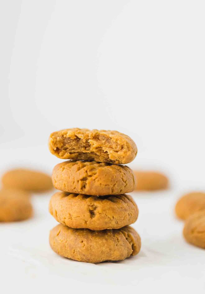 Keto Peanut Butter Cookies Recipe on top of each other