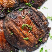 Grilled portobello mushrooms recipe with grill marks