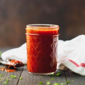 Keto Bbq sauce in a clear jar