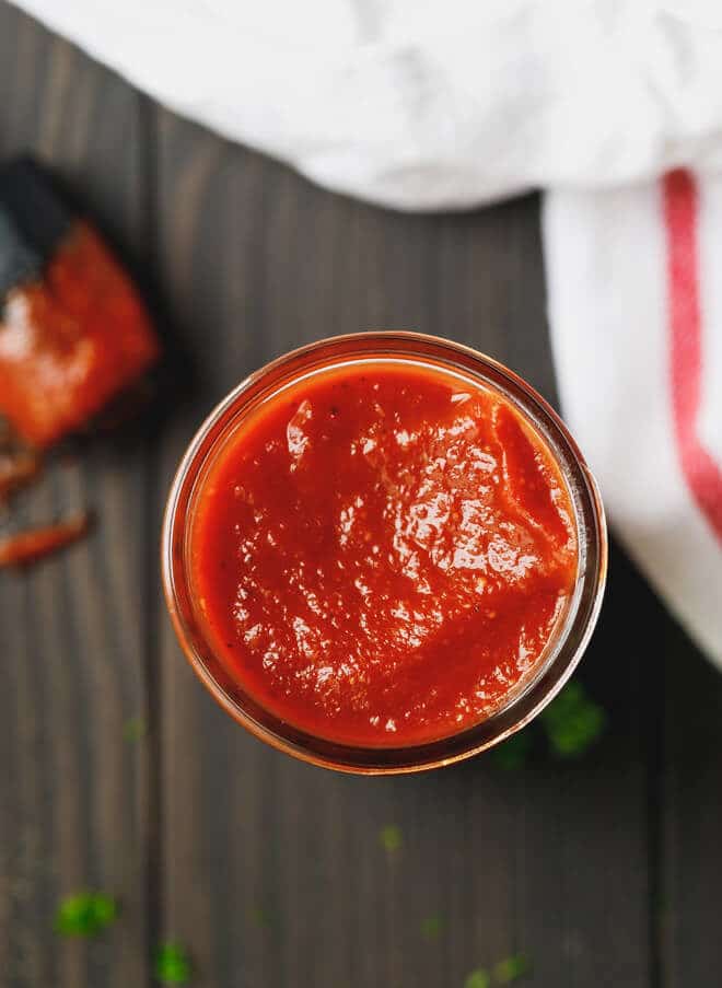 Keto bbq sauce in a canning jar