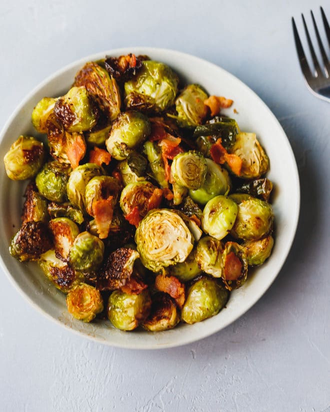 Roasted Brussel Sprouts in a bowl