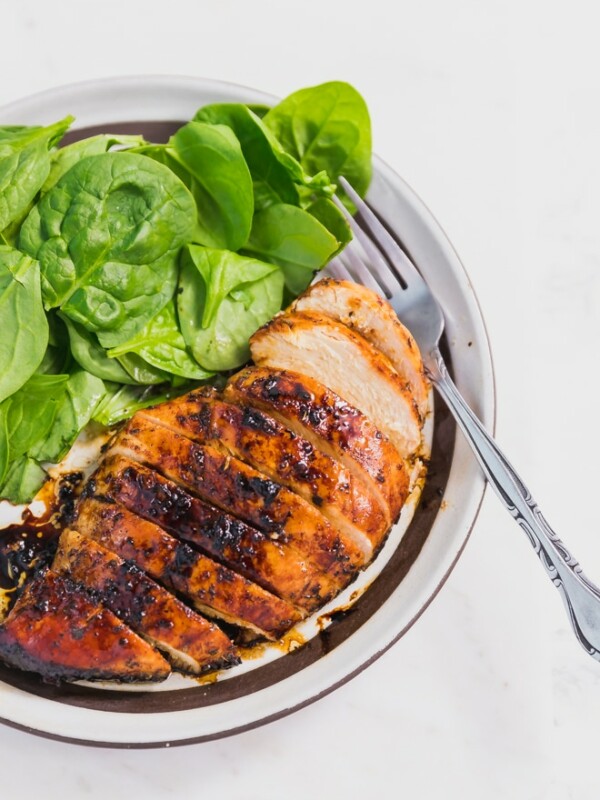 Baked Balsamic Chicken Breast on a plate