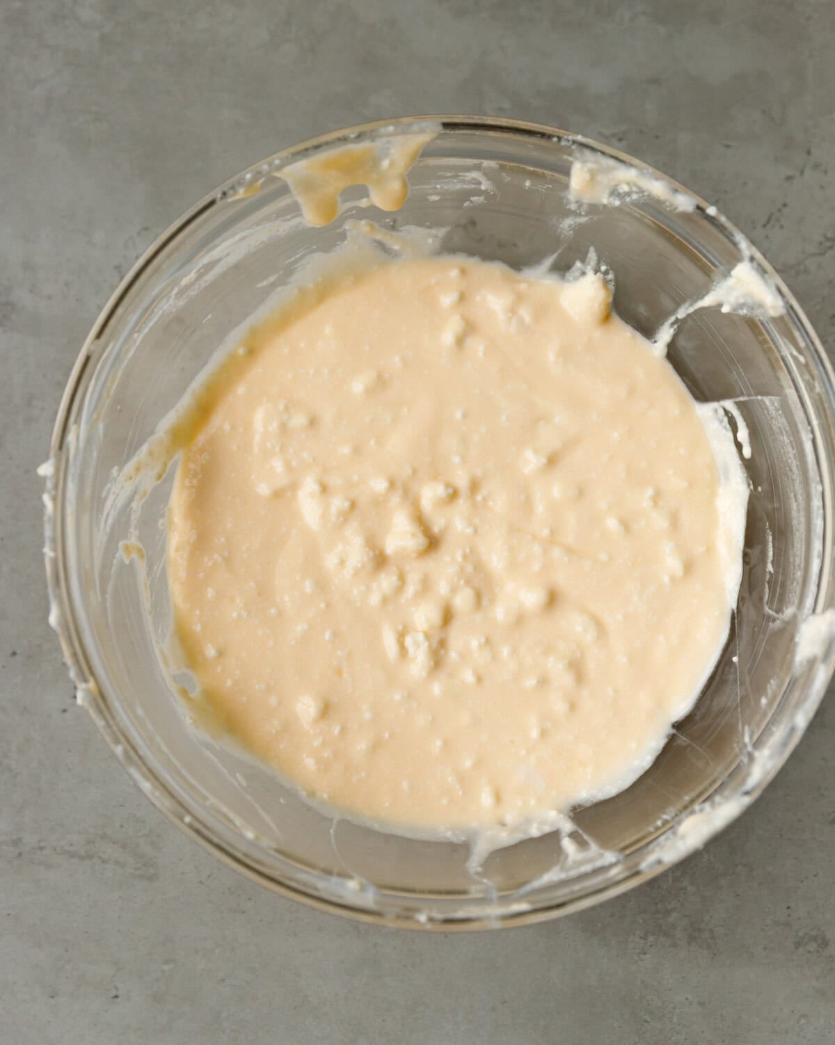 Creamy feta, egg and yogurt filling prepared for Bulgarian banitsa recipe