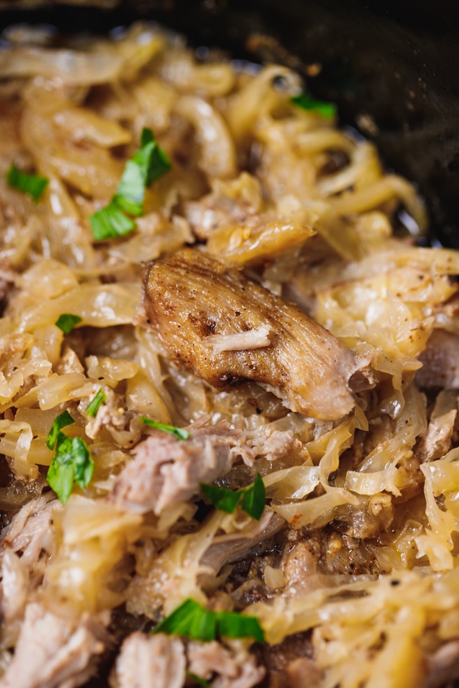Slow Cooker Pork And Sauerkraut - Cooking LSL