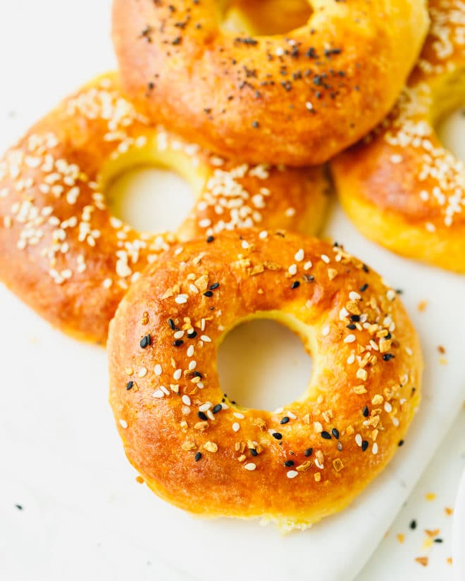 Keto bagels with sesame seeds
