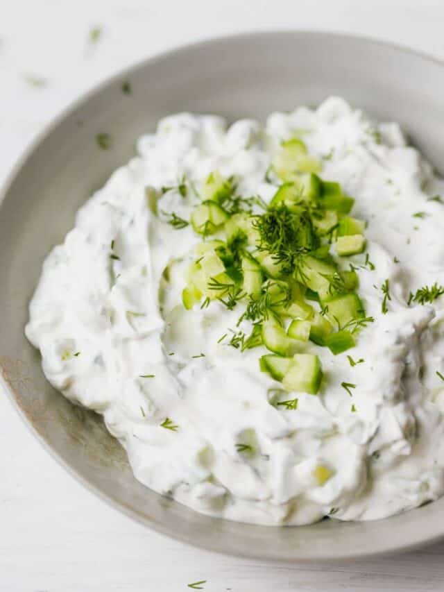 The best cucumber yogurt salad in a bowl
