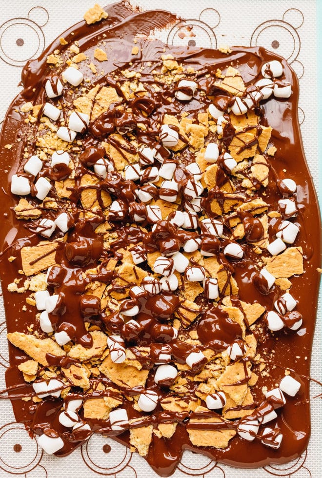 S'mores bark on a Silpat mat