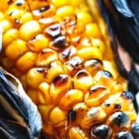 grilled corn on the cob in husk