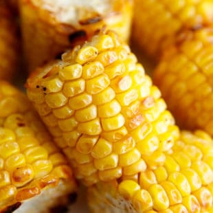 air fryer corn on a plate