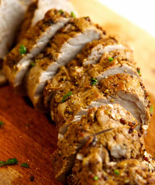 pork tenderloin on a cutting board