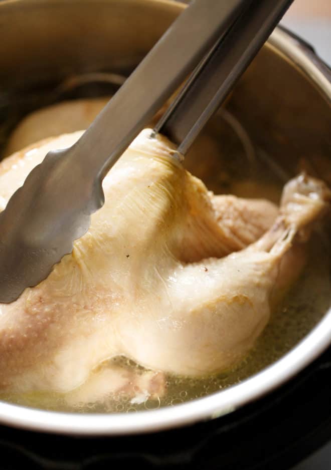 A whole chicken in an Instant pot