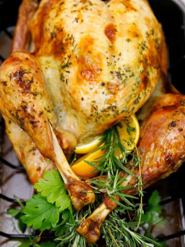 No brine turkey on a roasting pan