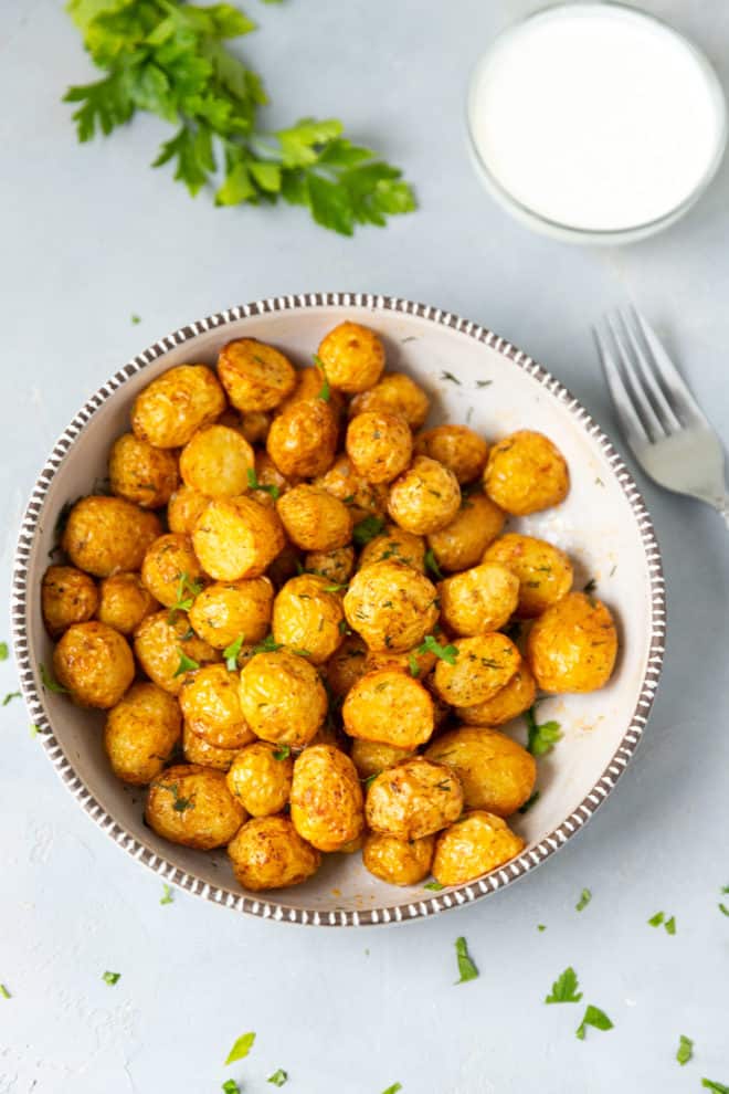 Air Fryer potatoes in a bowl