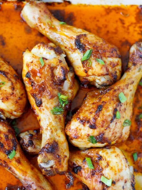 Oven Baked Chicken Drumsticks on a baking dish