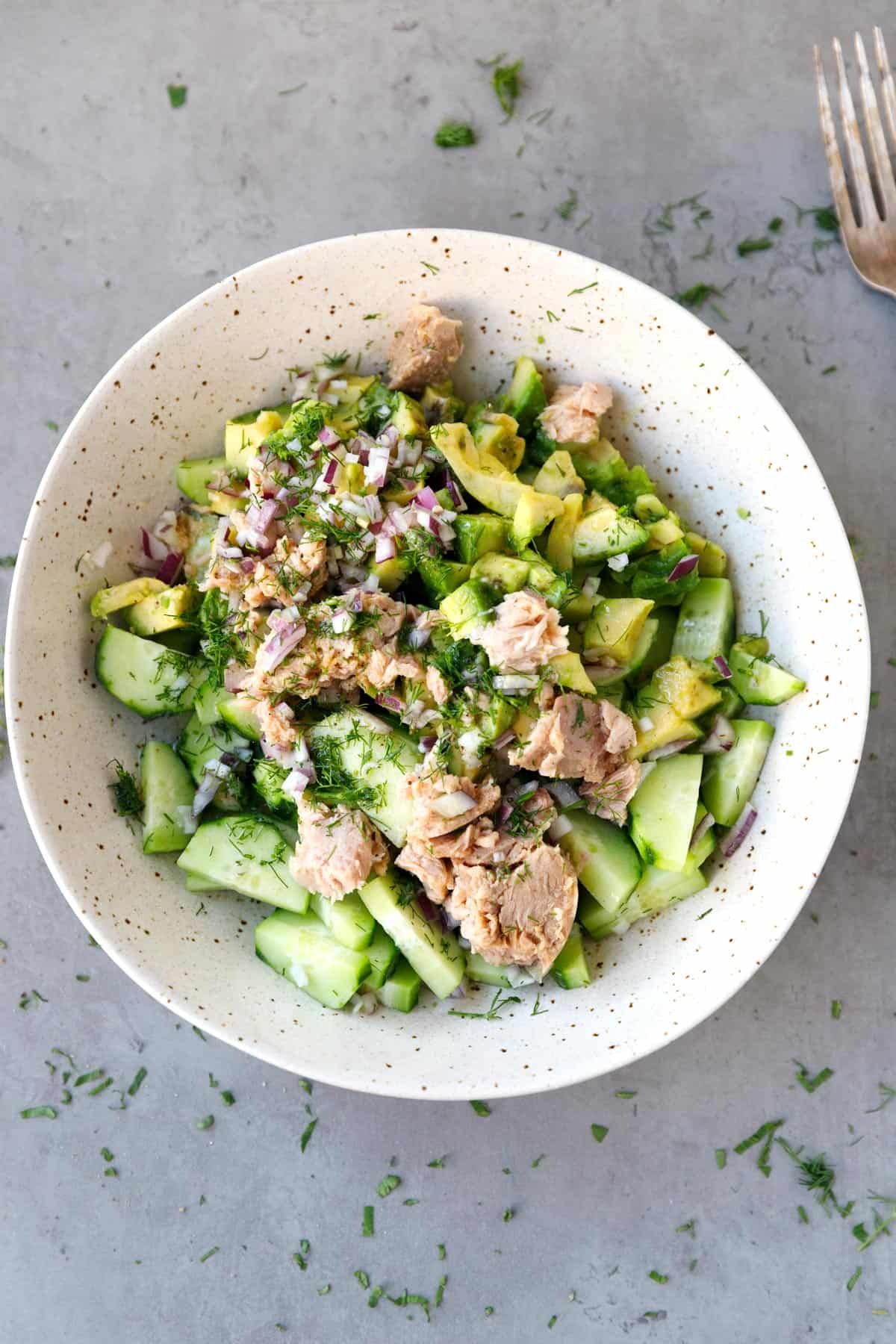 Avocado Tuna Cucumber Salad - Cooking LSL