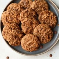 Chocolate Oat Bran Cookies On A Plate
