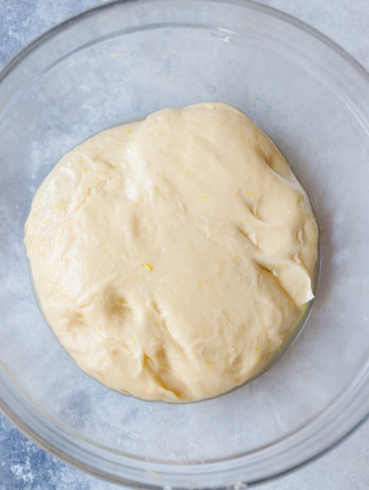 kulich dough after kneading smooth and elastic texture