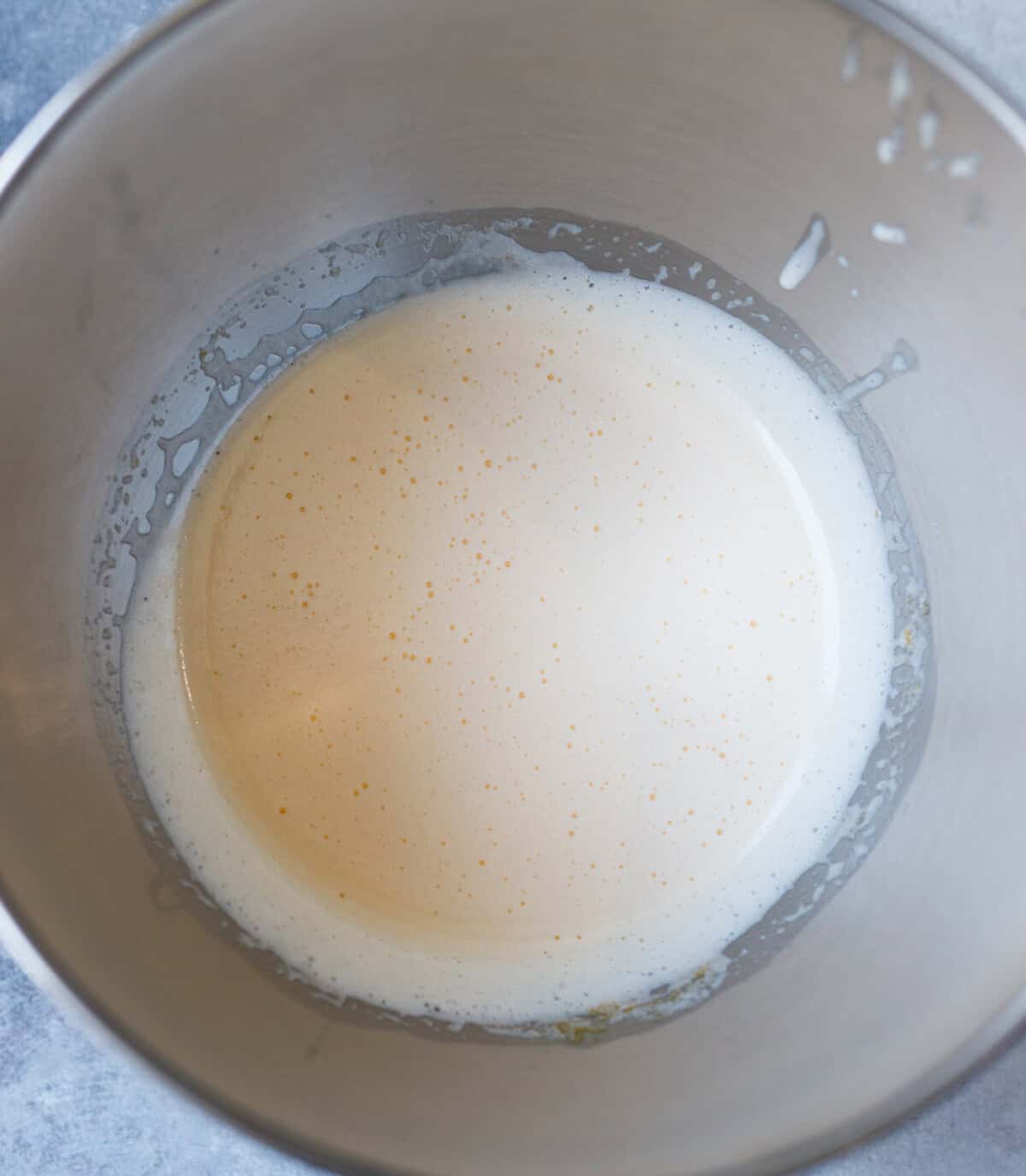 whipped eggs and sugar mixture light and pale for kulich recipe