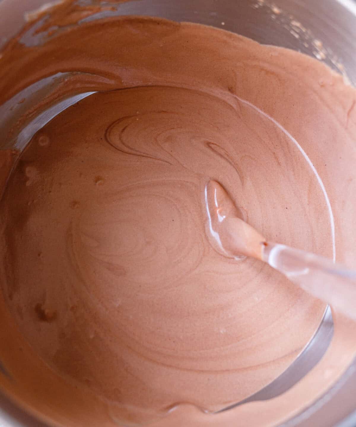 Smooth chocolate ice cream base in a bowl, ready to churn or freeze